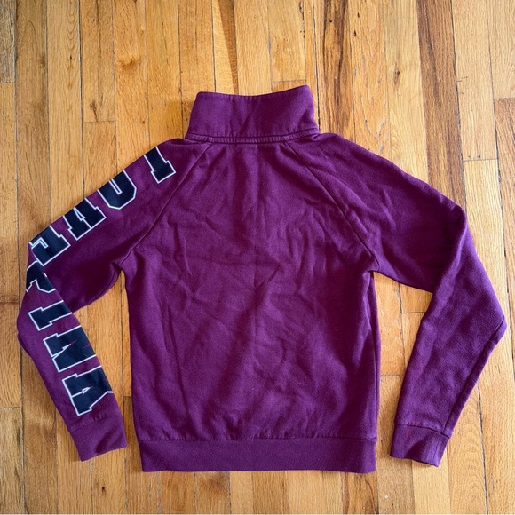 VICTORIAS SECRET PINK Y2K 1/4 Zip Pullover Sweatshirt Maroon Dog size XS - Picture 2 of 5